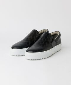 alfredoBANNISTER / アルフレッド・バニスター スニーカー | 【Margom社】厚底シャークソール 格子 レザー スリッポン スニーカー【予約