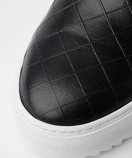 alfredoBANNISTER / アルフレッド・バニスター スニーカー | 【Margom社】厚底シャークソール 格子 レザー スリッポン スニーカー【予約 | 詳細11
