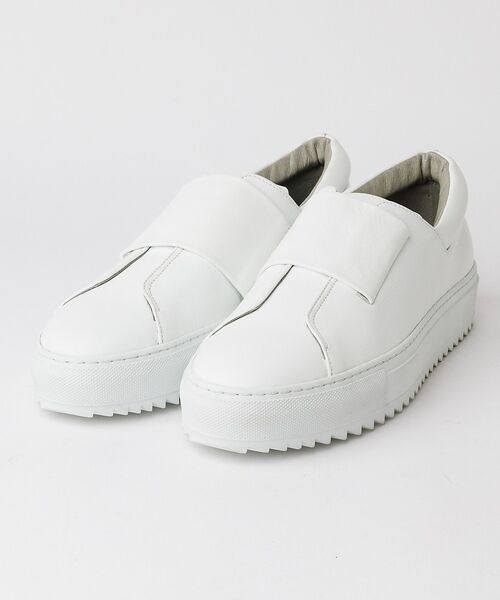 alfredoBANNISTER / アルフレッド・バニスター シューズ | 【Margom社】ビッグストラップ レザー スリッポン スニーカー【予約】（ホワイト）