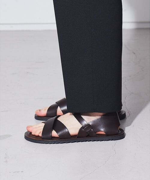 alfredoBANNISTER / アルフレッド・バニスター サンダル | 【イタリア製】ステップイン バケッタレザーサンダル（ダークブラウン）