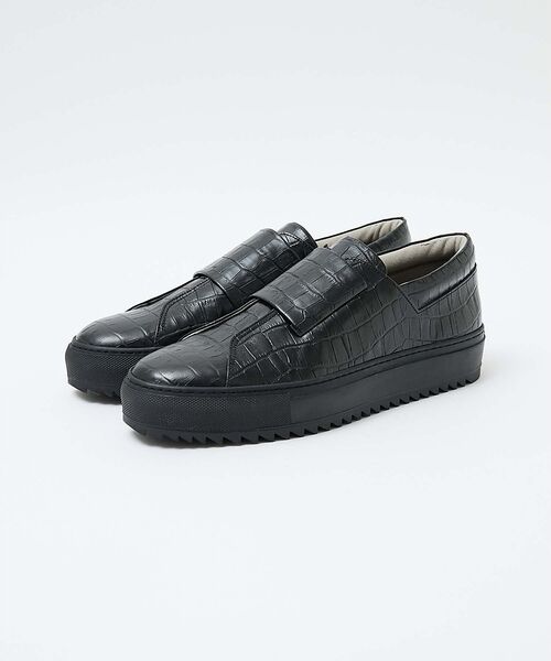 alfredoBANNISTER / アルフレッド・バニスター シューズ | 【26A/W】ビッグストラップ クロコレザー スリッポン【予約】(ブラック)