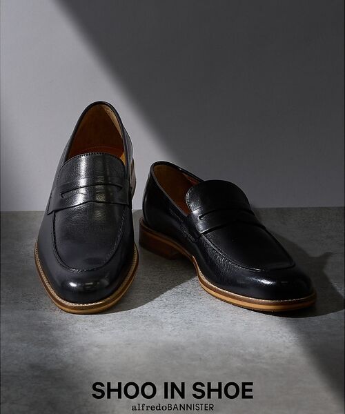 alfredoBANNISTER / アルフレッド・バニスター シューズ | 【SHOO IN SHOE】定番 コインローファー/ビジネスシューズ(ブラック)