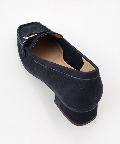 BARCLAY / バークレー フラットシューズ | ベルトデザイン 手編みモカシンパンプス | 詳細9