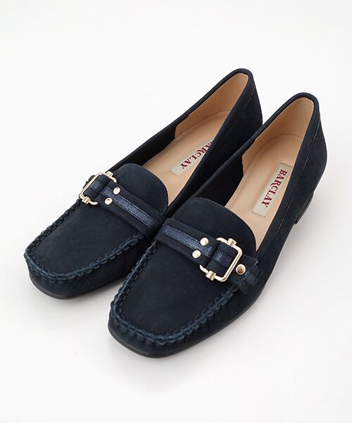BARCLAY/バークレー ベルトデザイン 手編みモカシンパンプス ネイビー 23cm BARCLAY/バークレー ベルトデザイン 手編みモカシンパンプス ネイビー 23cm