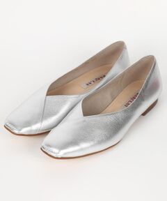 BARCLAY / バークレー フラットシューズ | アウトステッチＶカットシューズ