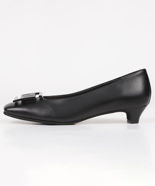 BARCLAY / バークレー パンプス | クロコバックル スクエアトゥローヒールパンプス | 詳細1