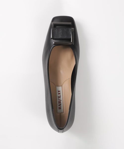 BARCLAY / バークレー パンプス | クロコバックル スクエアトゥローヒールパンプス | 詳細3