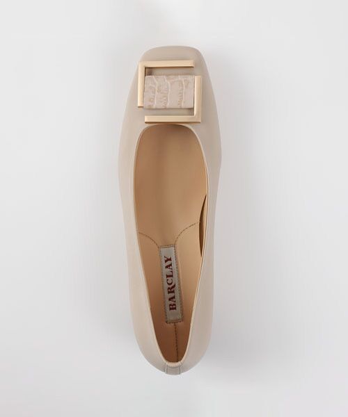 BARCLAY / バークレー パンプス | クロコバックル スクエアトゥローヒールパンプス | 詳細8