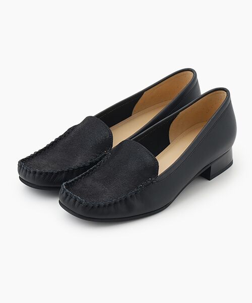 BARCLAY / バークレー ビジネス・ドレスシューズ | シンプルモカシンパンプス（ブラック）