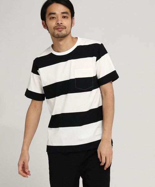 セール Tシャツ メンズ ボーダー Ohcool 太ボーダー半袖t その他トップス Base Station ベースステーション ファッション通販 タカシマヤファッションスクエア