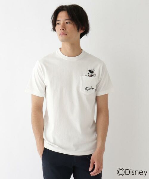 セール Disney ディズニー ポケット刺繍 ミッキーマウス コットン半袖tシャツ Tシャツ Base Station ベースステーション ファッション通販 タカシマヤファッションスクエア