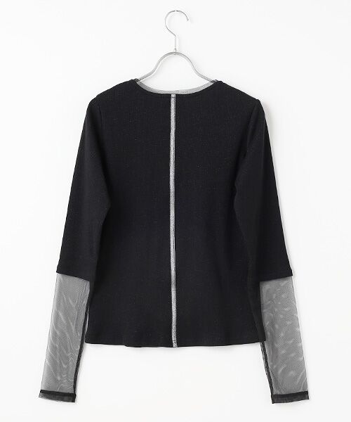 B DONNA / ビドンナ カットソー | 【日本製】MIXラメテレコ　Vネックカットソー | 詳細2