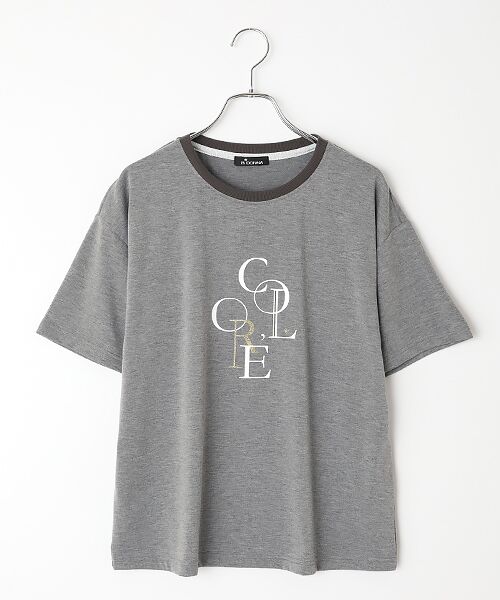 B DONNA / ビドンナ Tシャツ | ベア天　フロントロゴカットソー（グレー）
