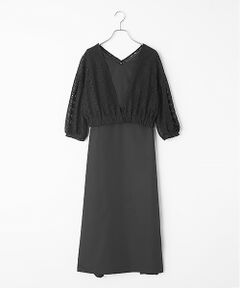B DONNA / ビドンナ ロング・マキシ丈ワンピース | T/Cブロード　レースプルオーバー付きワンピース