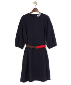 BEARDSLEY / ビアズリー ミニ丈・ひざ丈ワンピース | ベルト付ジャージーテントワンピース