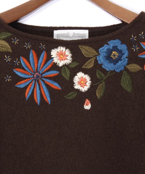 BEARDSLEY / ビアズリー カットソー | 襟ぐり花刺繍カットソー | 詳細9