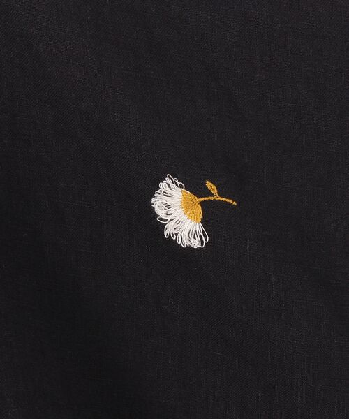 17 ビアズリー BEARDSLEY 花柄 刺繍 ブラウス シャツ トップスコットン