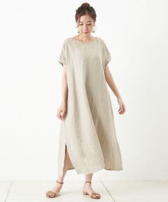 BEARDSLEY / ビアズリー ミニ丈・ひざ丈ワンピース | リネンポプリンスリットワンピース