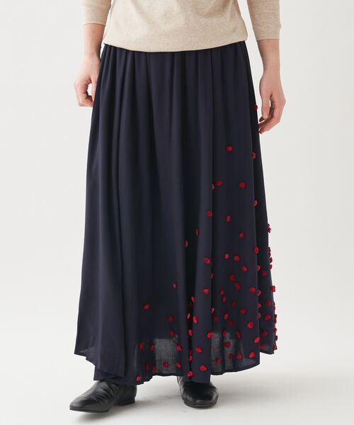 BEARDSLEY / ビアズリー ロング・マキシ丈スカート | ポンポン刺繍スカート | 詳細4