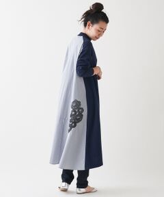 後ろ刺繍ロングワンピース