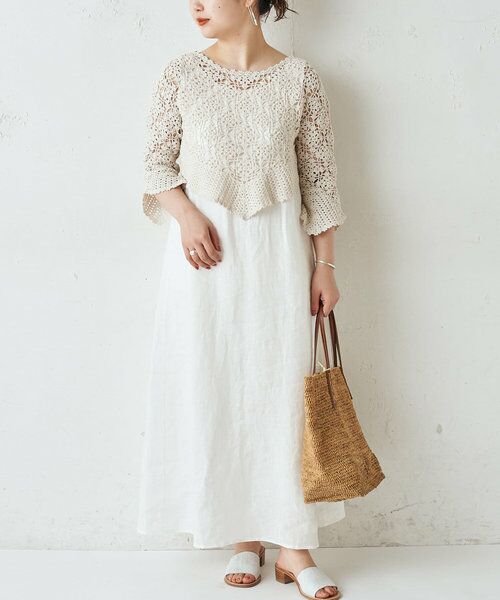 かぎ針ニット リネンワンピース ロング マキシ丈ワンピース Beardsley ビアズリー ファッション通販 タカシマヤファッションスクエア