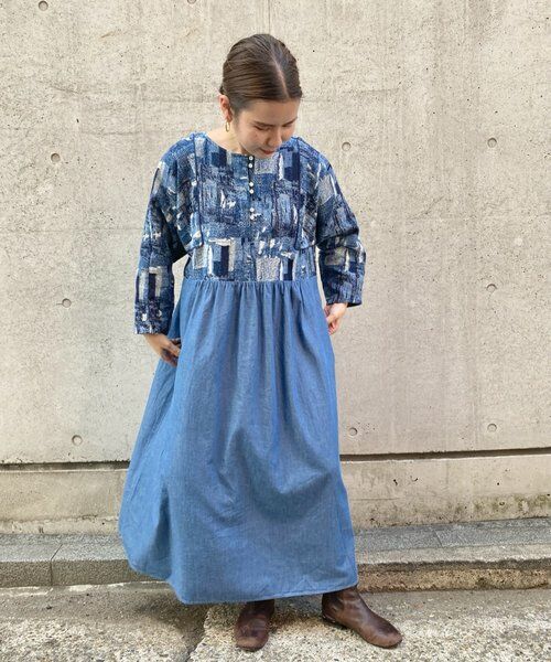ジャガードデニムワンピース ロング マキシ丈ワンピース Beardsley ビアズリー ファッション通販 タカシマヤファッションスクエア