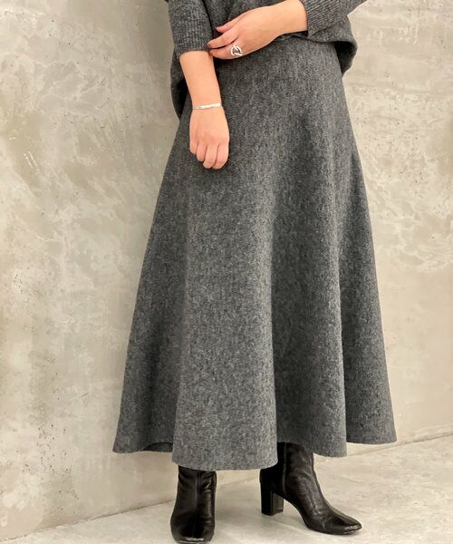 ライブでご紹介 ニットフレアスカート ロング マキシ丈スカート Beardsley ビアズリー ファッション通販 タカシマヤファッションスクエア