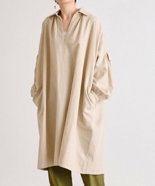 予約 袖ボリューム綿麻ワンピース ロング マキシ丈ワンピース Beardsley ビアズリー ファッション通販 タカシマヤファッションスクエア