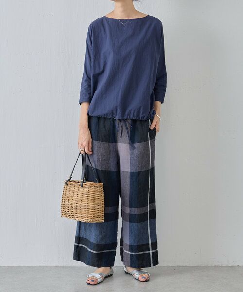 BEARDSLEY / ビアズリー その他パンツ | 《WEB限定・予約》リネンビッグチェックウエストリブパンツ | 詳細17