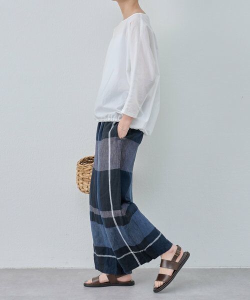BEARDSLEY / ビアズリー その他パンツ | 《WEB限定・予約》リネンビッグチェックウエストリブパンツ | 詳細7