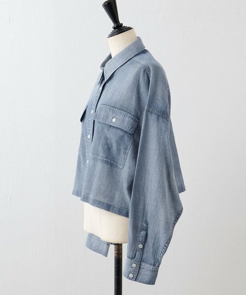 FRIPIER》シフォンデニムクロップドシャツ （シャツ・ブラウス