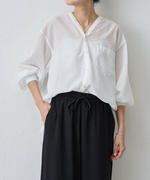 BEARDSLEY / ビアズリー シャツ・ブラウス | 《近日予約開始》シアーカラーレスシャツ | 詳細27