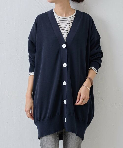 BEARDSLEY/ビアズリー ロングカーデ ネイビー F BEARDSLEY/ビアズリー ロングカーデ ネイビー F