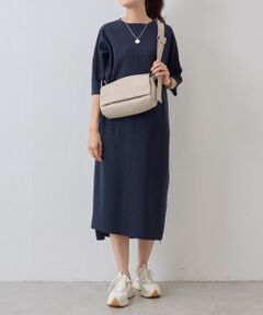 BEARDSLEY ネイビー ロングワンピース 半袖 BEARDSLEY 半袖丸ワンピース ネイビー ビアズリー ロング