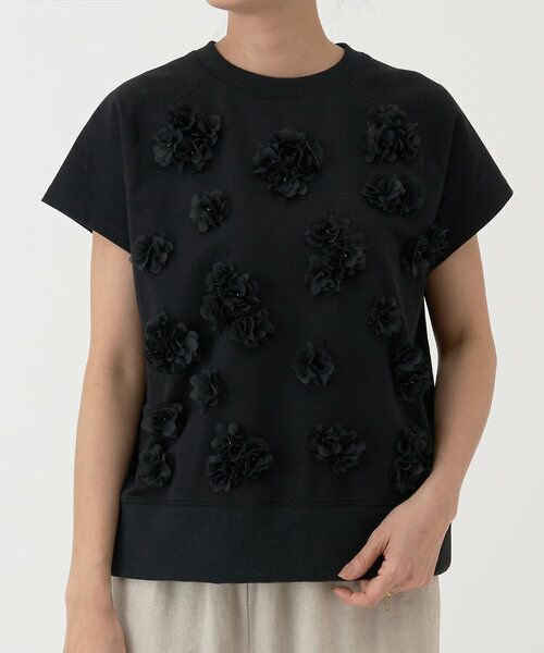 BEARDSLEY/ビアズリー フラワーTee ブラック F BEARDSLEY/ビアズリー フラワーTee ブラック F
