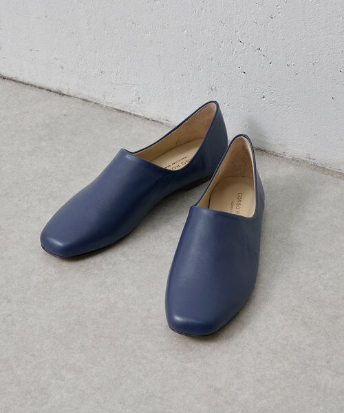 BEARDSLEY/ビアズリー 《CORSO ROMA 9》プレーンフラットシューズ ネイビー 38 BEARDSLEY/ビアズリー 《CORSO ROMA 9》プレーンフラットシューズ ネイビー 38