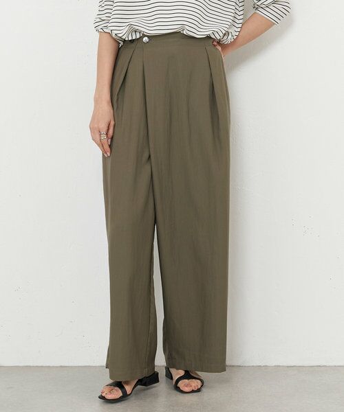 BEARDSLEY/ビアズリー ラップワイドパンツ カーキ F BEARDSLEY/ビアズリー ラップワイドパンツ カーキ F