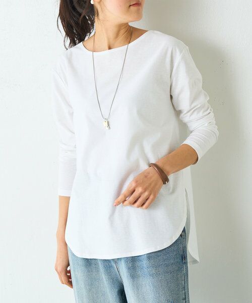 BEARDSLEY/ビアズリー スラブコットン長袖T ホワイト F BEARDSLEY/ビアズリー スラブコットン長袖T ホワイト F