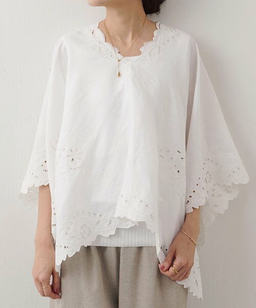美品⭐️ビアズリー ポンチョ シャツ ブラウス フリー ゆったりシルエット 美品】ビアズリー ポンチョ シャツ ブラウス フリー ゆったり