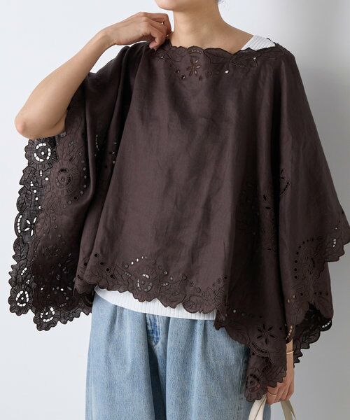 美品⭐️ビアズリー ポンチョ シャツ ブラウス フリー ゆったりシルエット 美品⭐️ビアズリー ポンチョ シャツ ブラウス フリー ゆったり