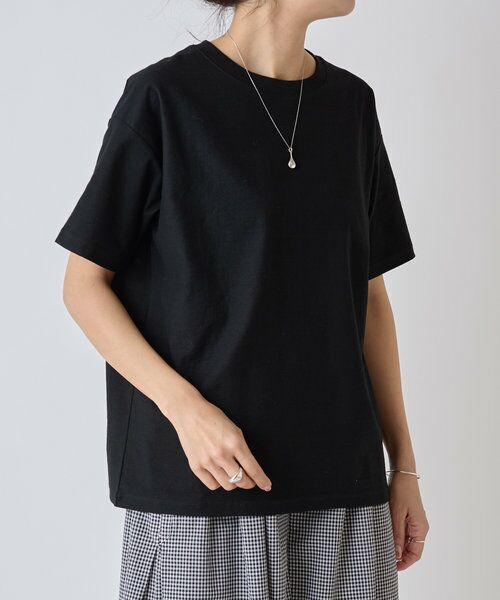 BEARDSLEY/ビアズリー スラブコットン半袖T ブラック F BEARDSLEY/ビアズリー スラブコットン半袖T ブラック F