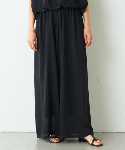 BEARDSLEY/ビアズリー シアーニットギャザーパンツ ブラック F BEARDSLEY/ビアズリー シアーニットギャザーパンツ ブラック F