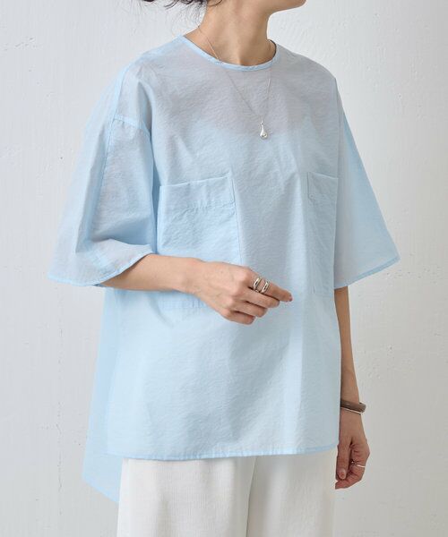 BEARDSLEY/ビアズリー ポケットプルオーバーシャツ ブルー F BEARDSLEY/ビアズリー ポケットプルオーバーシャツ ブルー F