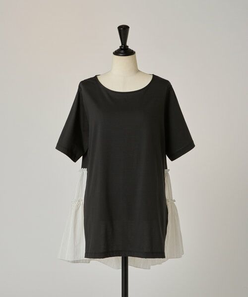 BEARDSLEY(ビアズリー)  袖ギャザーシアーTee　ブラック18700円 ビアズリー 袖ギャザーシアーTee ブラック