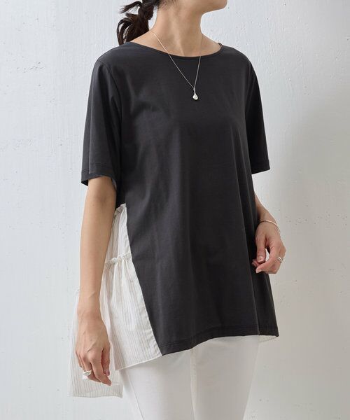 セール】 マルウェーブギャザーコンビTee （Tシャツ