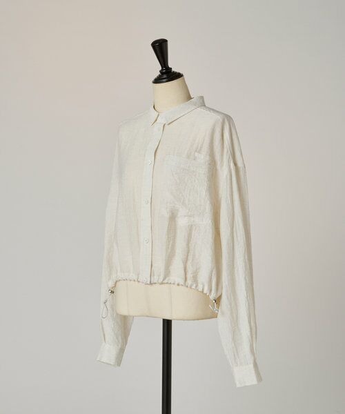 ★美品★BEARDSLEY シャツブルゾン 衿ギャザー　Fサイズ BEARDSLEY ブラウス シャツ シフォンデニムギャザーシャツ