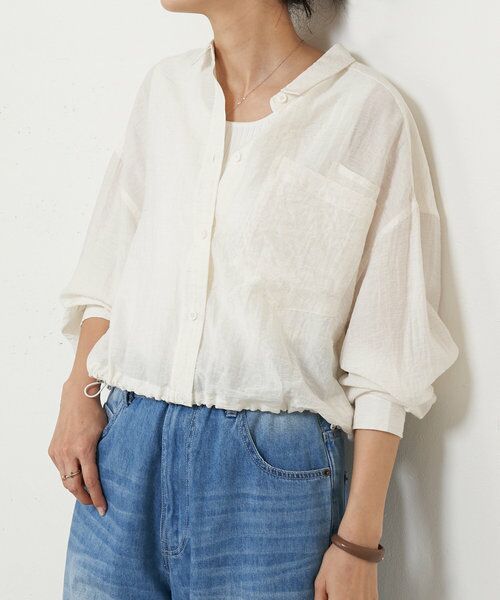 BEARDSLEY/ビアズリー ショート丈シャツ羽織 ホワイト F BEARDSLEY/ビアズリー ショート丈シャツ羽織 ホワイト F