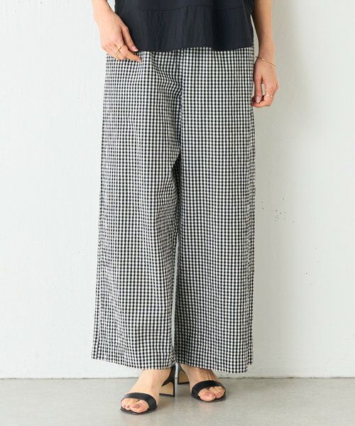 BEARDSLEY/ビアズリー 綿ワッシャーウエストリブパンツ ブラック 0 BEARDSLEY/ビアズリー 綿ワッシャーウエストリブパンツ ブラック 0