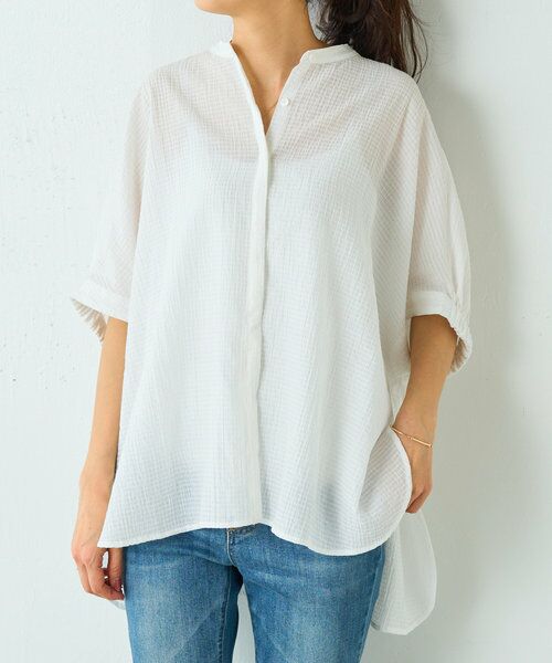 BEARDSLEY/ビアズリー シアーチェックブラウス ホワイト F BEARDSLEY/ビアズリー シアーチェックブラウス ホワイト F