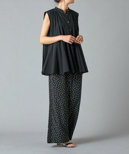 BEARDSLEY / ビアズリー スリットノースリーブシャツ ビアズリー BEARDSLEY ノースリーブカットソー （black
